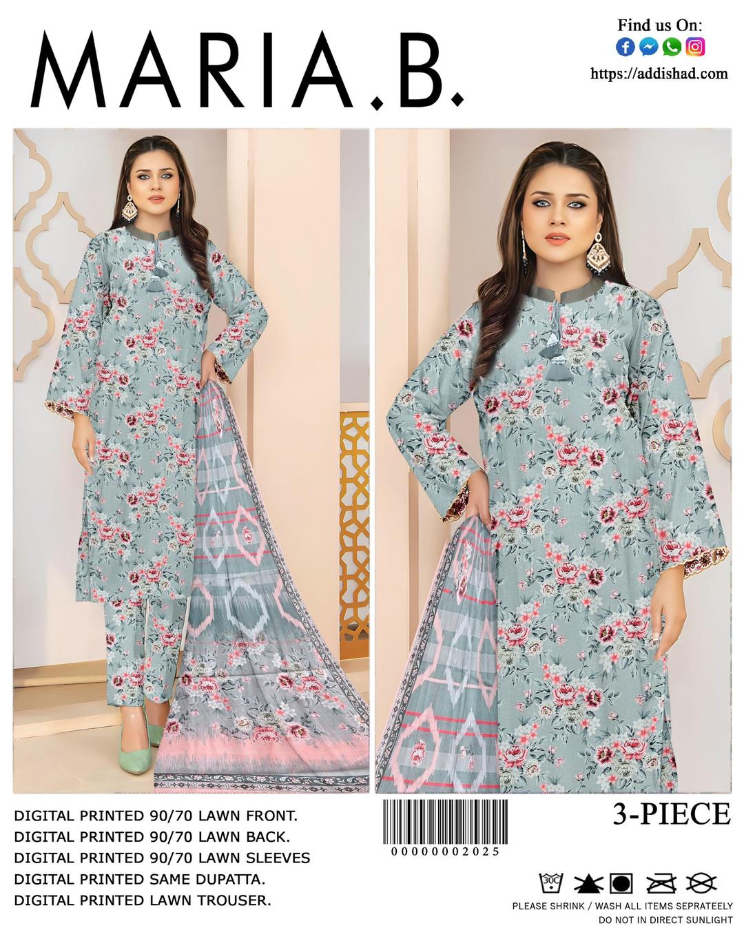 Elegant 3-Piece Printed Lawn Suit – Stylish & Comfortable