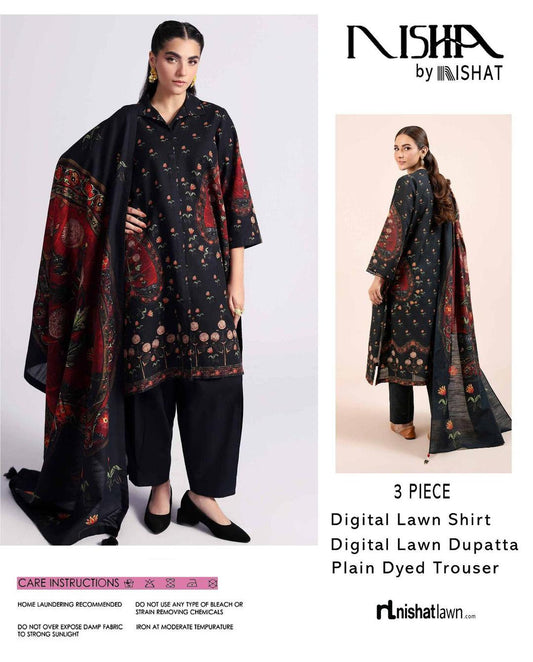 Buy Three-Piece Women's Unstitched Lawn Embroidered Suit | Elegant & Stylish